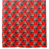 Tiger Head Pattern Design Red Douchegordijn (Voorkant)
