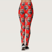 Tiger Head Pattern Design Red Leggings (Achterkant)
