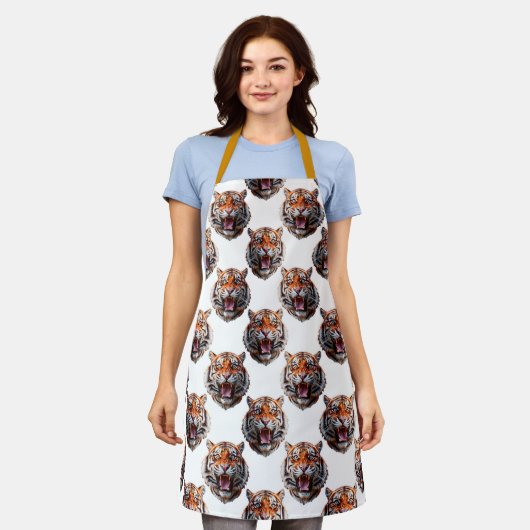 Tiger Head Pattern Design - White Schort (Gedragen)