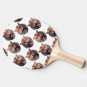 Tiger Head Pattern Design - White   Tafeltennisbatje (Zijkant)
