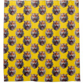Tiger Head Pattern Design Yellow  Douchegordijn (Voorkant)