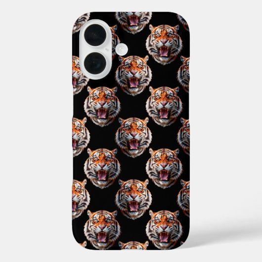 Tiger Head Pattern Design - Zwart Case-Mate iPhone Case (Achterkant)