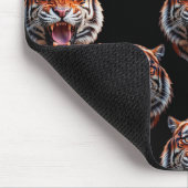 Tiger Head Pattern Design - Zwart Muismat (Hoek)