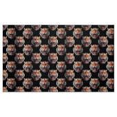Tiger Head Pattern Design - Zwart Stof (Fat Quarter)