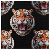 Tiger Head Pattern Design - Zwart Stof (Close Up)