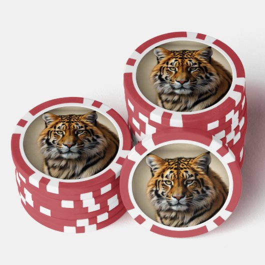 Tiger Head Poker Chips (Opstapeling)