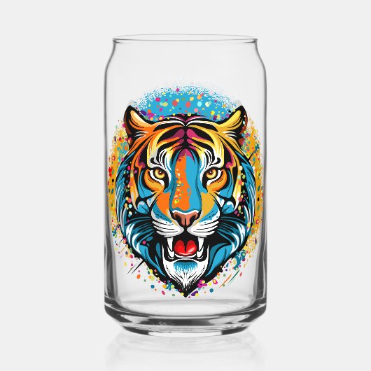Tiger Head Rainbow colors paint stains (Recto)