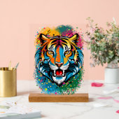 Tiger Head Rainbow colors paint stains (Mariage)