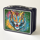 Tiger Head Rainbow colors paint stains (Achterkant)