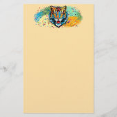 Tiger Head Rainbow colors paint stains Briefpapier (Voorkant)