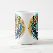 Tiger Head Rainbow colors paint stains Koffiemok (Center)