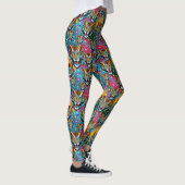 Tiger Head Rainbow colors paint stains Leggings (Rechts)