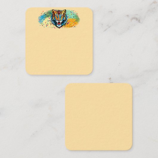Tiger Head Rainbow colors paint stains Notitiekaartje (Voorkant / Achterkant)