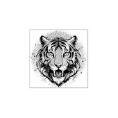 Tiger Head Rainbow colors paint stains Rubberstempel (Afrduk)