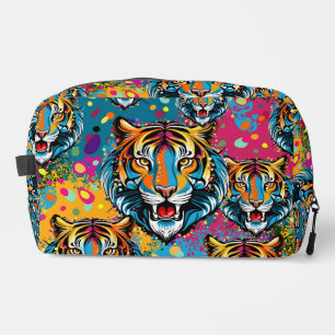 Tiger Head Rainbow kleuren verf vlekken Toilettasje