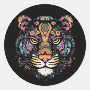Tiger Head Ronde Sticker
