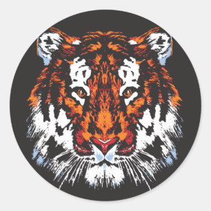 Tiger Head Ronde Sticker