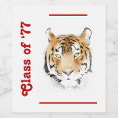 Tiger Head-Waterverf - Aangepaste tekst Wijn Etiket (Enkel label)