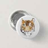 Tiger Head Waterverf Tekening Ronde Button 3,2 Cm (Voorkant /achterkant)