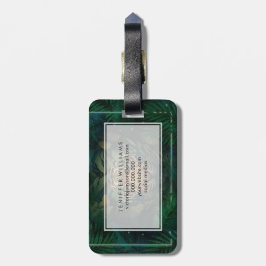 Tiger hiding in Foliage Bagagelabel (Achterkant verticaal)