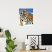 Tiger hiver Nature Photo Monts des neiges Poster (Bureau à domicile)