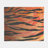 Tiger Hot oranje en zwart afdrukken Fleece Deken (Voorkant (Horizontaal))