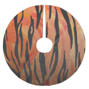 Tiger Hot oranje en zwart afdrukken Kerstboom Rok