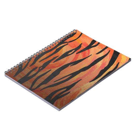 Tiger Hot oranje en zwart afdrukken Notitieboek (Linkerzijde)