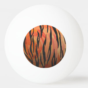 Tiger Hot oranje en zwart afdrukken Pingpongballen