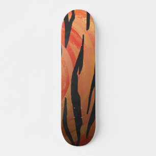 Tiger Hot oranje en zwart afdrukken Skateboard