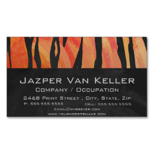 Tiger Hot oranje en zwart afdrukken Visitekaartje Magneet