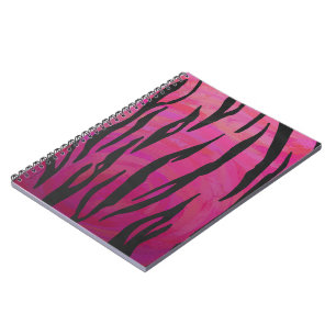 Tiger Hot Pink en zwarte afdrukken Notitieboek