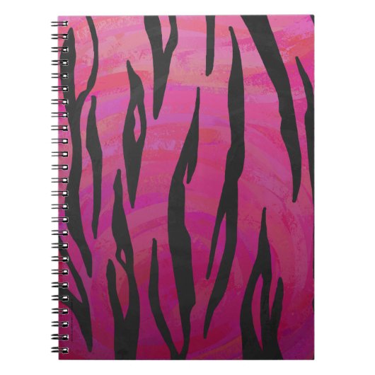 Tiger Hot Pink en zwarte afdrukken Notitieboek (Voorkant)