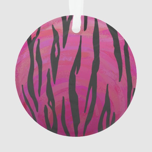 Tiger Hot Pink en zwarte afdrukken Ornament (achterkant)