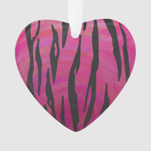 Tiger Hot Pink en zwarte afdrukken Ornament
