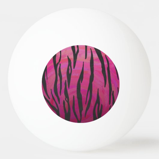 Tiger Hot Pink en zwarte afdrukken Pingpongballen (Voorkant)