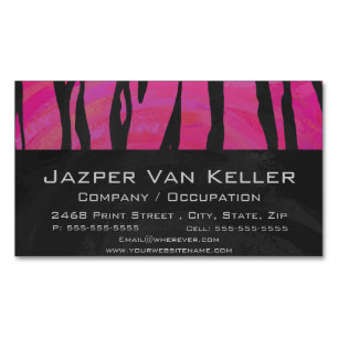 Tiger Hot Pink en zwarte afdrukken Visitekaartje Magneet