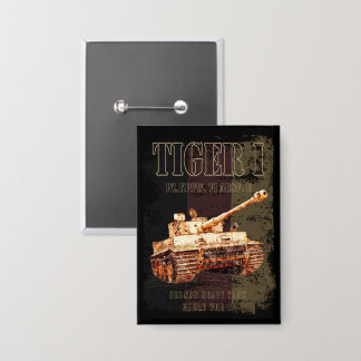 Tiger I Duitse zware tank WWII met Duitse vlag Button