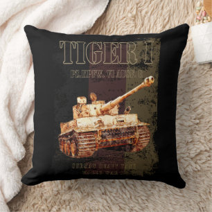 Tiger I Duitse zware tank WWII met Duitse vlag Kussen