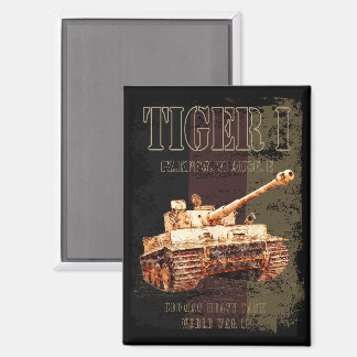 Tiger I Duitse zware tank WWII met Duitse vlag Magneet