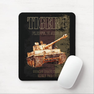 Tiger I Duitse zware tank WWII met Duitse vlag Muismat