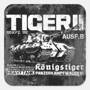 Tiger II-sticker Vierkante Sticker