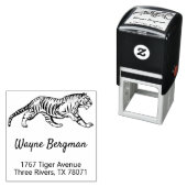  Tiger Illustration Return Address Zelfinktende Stempel (In situ)