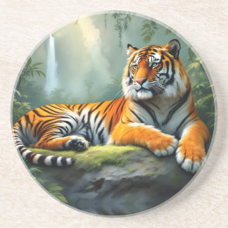 Tiger in the Jungle  Zandsteen Onderzetter