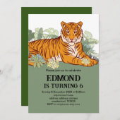 Tiger invitation garçon fête anniversaire animal j (Devant / Derrière)