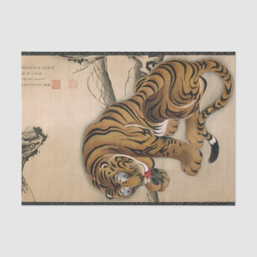 Tiger, Jakuchu Tissuepapier (Voorkant)