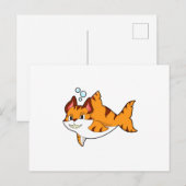 Tiger kat als Haai in Water.PNG Briefkaart (Voorkant / Achterkant)
