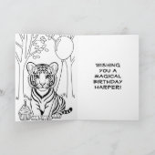 Tiger kleurplaat Kind verjaardag Kaart (Binnen)