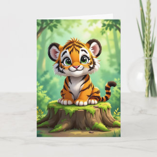 Tiger kleurplaat Kind verjaardag Kaart