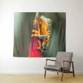 Tiger Legged Monkey Tree Frog Green Sinaasappel Wandkleed (In Situ (horizontaal))